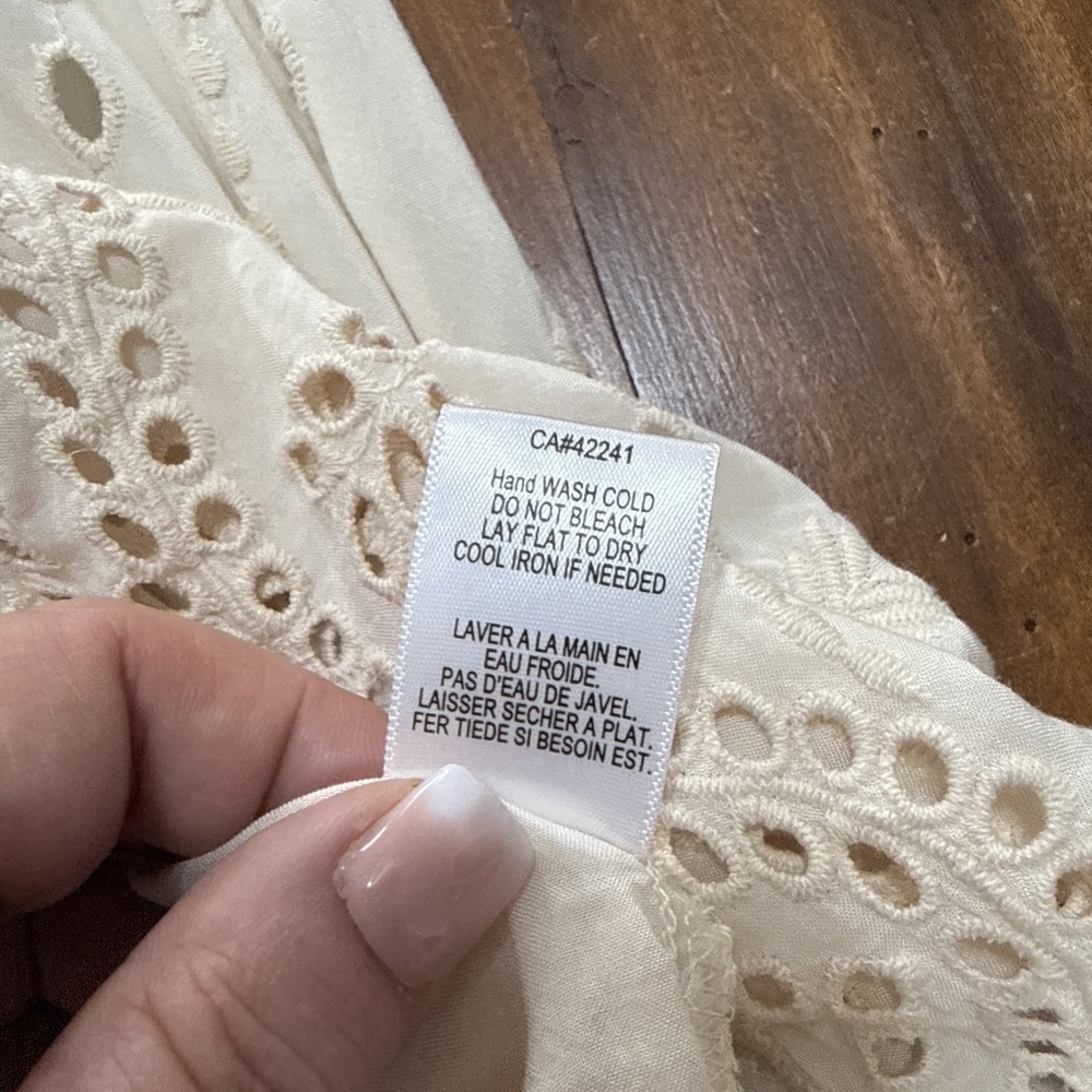 YFB Young Fabulous & Broke Costa Eyelet High Low Dress Ivory Medium - Picture 13 of 14